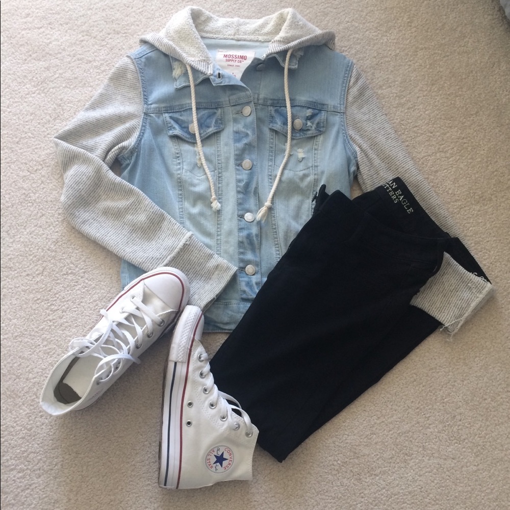 Jean Sweatshirt Jacket Hooded